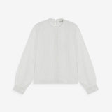 Blouse ABIGAIL GRACE & MILA ivoire – vue de face avec broderie anglaise et inserts de dentelle