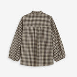 Blouse ADELIE GRACE & MILA Latte – vue de dos avec empiècement froncé et manches bouffantes