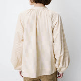 Blouse ALBANE GRACE & MILA beige rayée – portée de dos