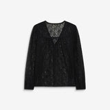 Blouse AURORA GRACE & MILA noire – vue produit de dos en dentelle transparente