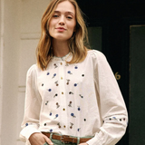 Blouse Broderies Fleurs - Blanc cassé - I.Code