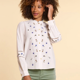 Blouse Broderies Fleurs - Blanc cassé - I.Code