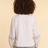 Blouse Broderies Fleurs - Blanc cassé - I.Code
