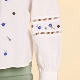 Blouse Broderies Fleurs - Blanc cassé - I.Code