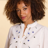 Blouse Broderies Fleurs - Blanc cassé - I.Code