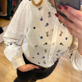 Blouse Broderies Fleurs - Blanc cassé - I.Code