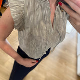 Blouse courte coton à rayures Lamie - Noir - Suncoo