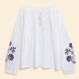 Blouse maxi broderie fleurs - Ecru - I.Code