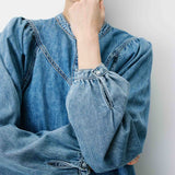 Blouse ANAELLE GRACE & MILA – détail manche bouffante et poignet boutonné