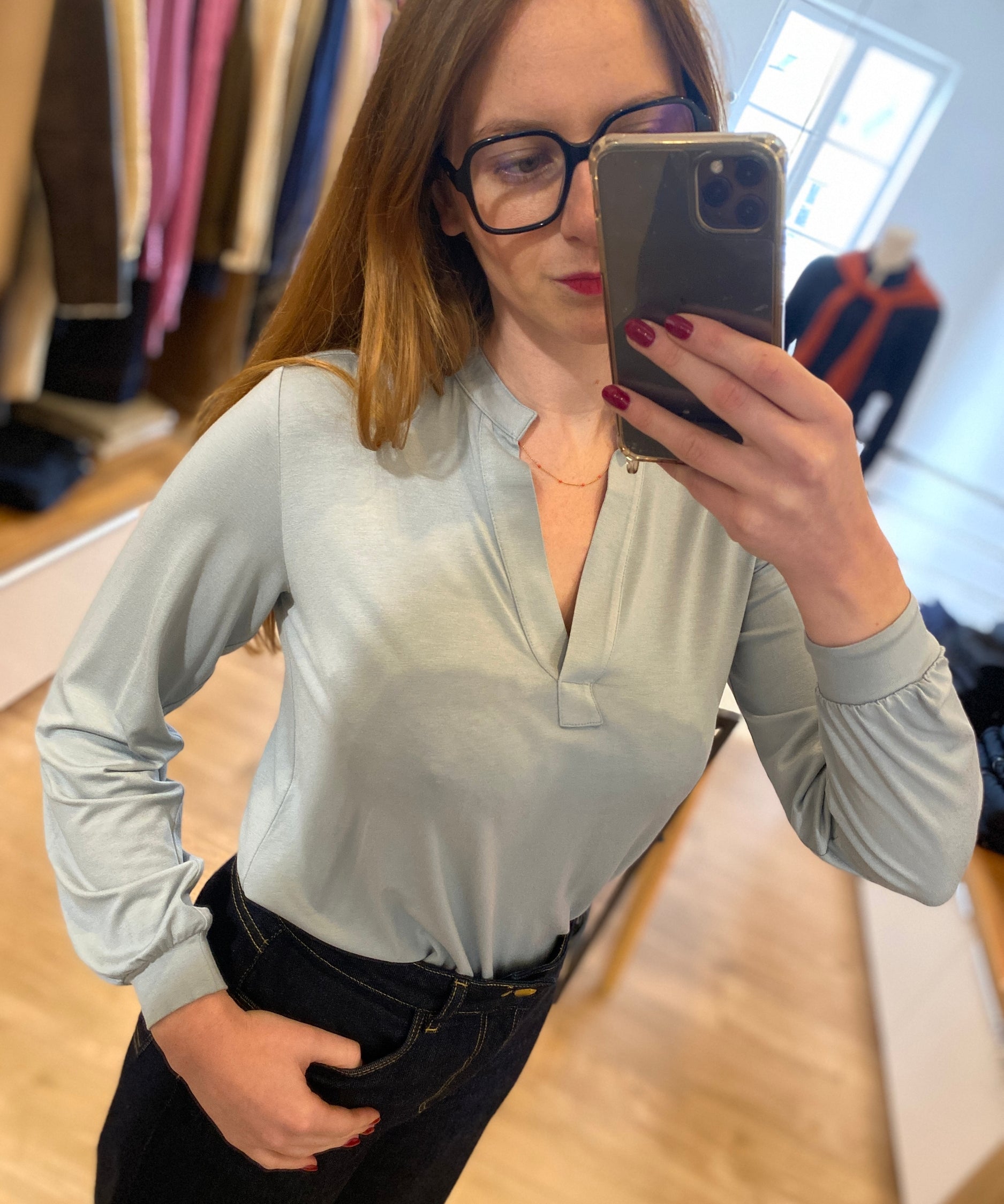 Blouse en Jersey - Frozen mint - MARC O'POLO FEMME