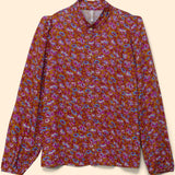 Blouse fleurie col collerette - Camel - I.CODE