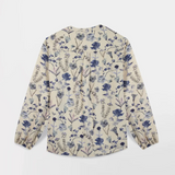 Blouse femme Noemamis TBS beige à imprimé floral bleu vue de dos