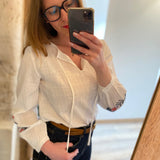 Blouse maxi broderie fleurs - Ecru - I.Code