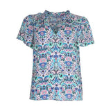 Blouse imprimée à manches courte Lisbonne - Rose pop - C'EST BEAU LA VIE