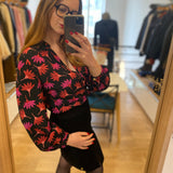 Blouse Liv - Noire/Rouge cerise - FABIENNE CHAPOT