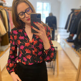 Blouse Liv - Noire/Rouge cerise - FABIENNE CHAPOT