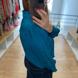 Blouse imprimé léopard Louka - Bleu - SUNCOO