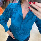 Blouse imprimé léopard Louka - Bleu - SUNCOO