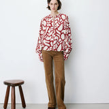 Blouse AMBRINE GRACE & MILA – tenue avec pantalon en velours côtelé camel
