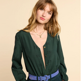Blouse brodée - Vert nuit - I.Code