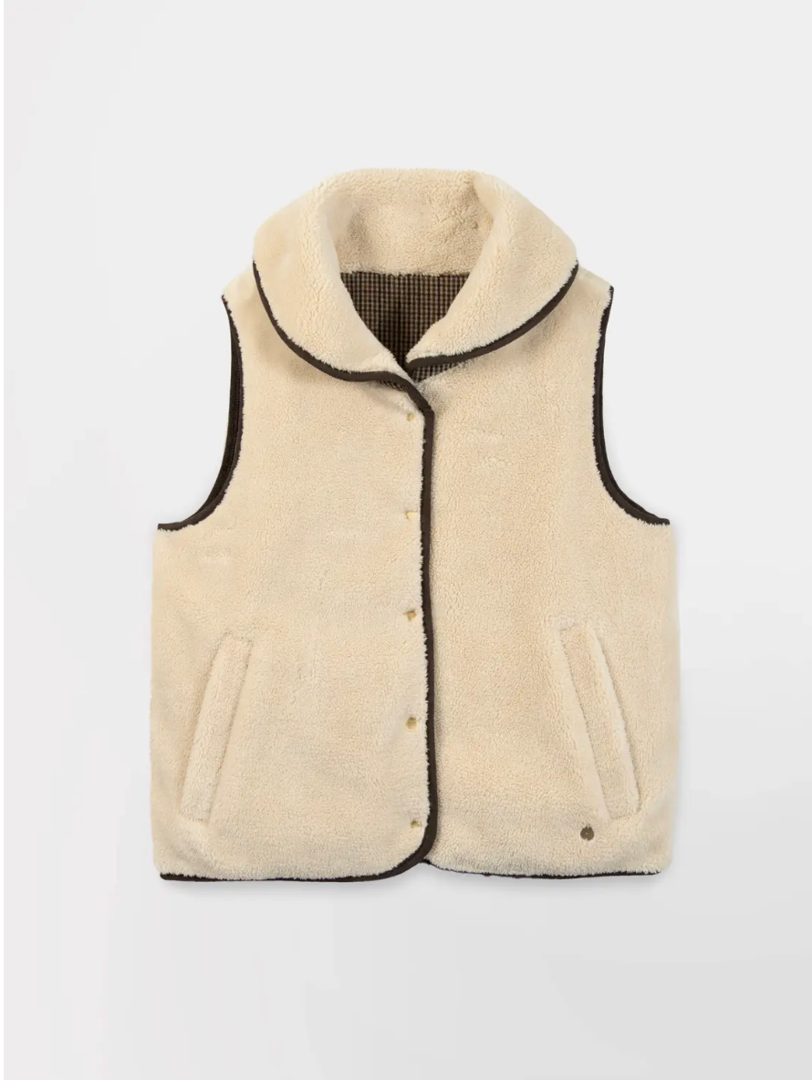 Gilet réversible TAMMYSAN TBS écru – face polaire vue de face