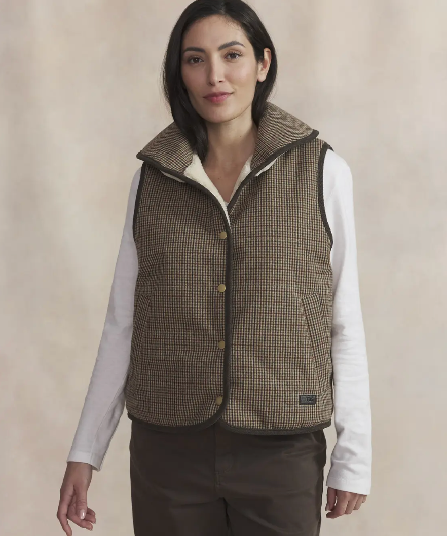 Gilet réversible TAMMYSAN TBS à carreaux – porté de face