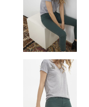 Jegging vert 7/8 ème femme VERT SAPIN ikks