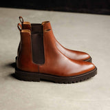 Boots à élastique en cuir Fargo - Armagnac - BOBBIES HOMME