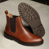 Boots à élastique en cuir Fargo - Armagnac - BOBBIES HOMME