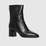 Boots à talons cuir zippées - Noires - IKKS WOMEN