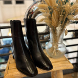 Boots à talons cuir zippées - Noires - IKKS WOMEN