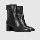 Boots à talons cuir zippées - Noires - IKKS WOMEN