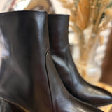 Boots à talons cuir zippées - Noires - IKKS WOMEN
