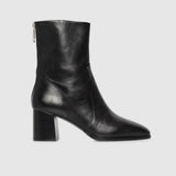 Boots à talons cuir zippées - Noires - IKKS WOMEN