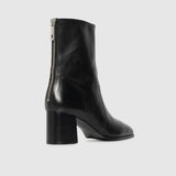 Boots à talons cuir zippées - Noires - IKKS WOMEN