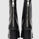 Boots à talons cuir zippées - Noires - IKKS WOMEN
