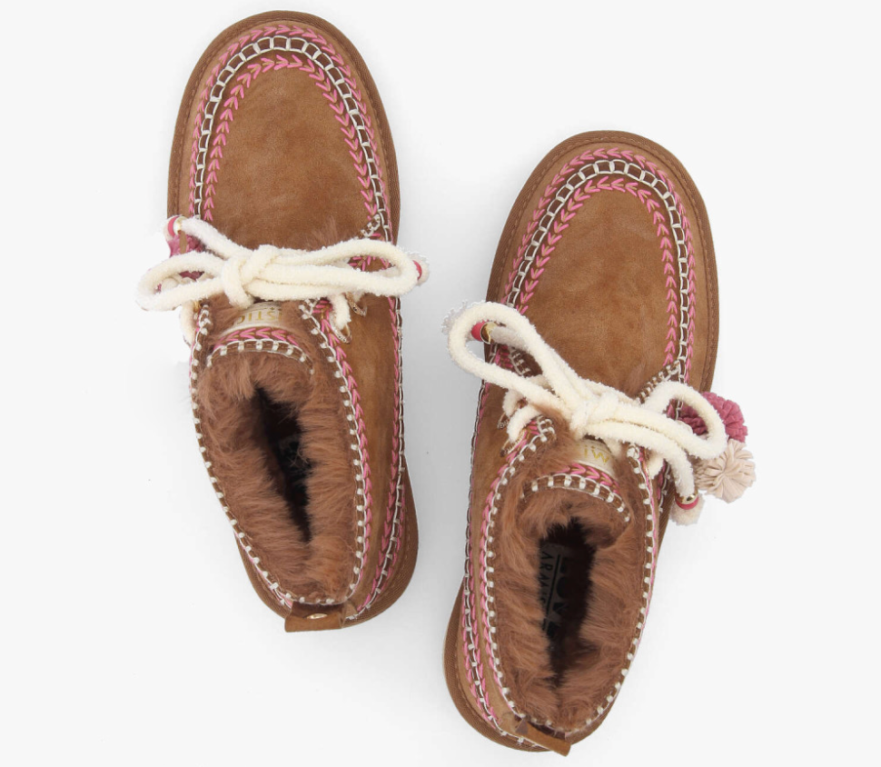 Boots Iris Desert W ARMISTICE camel – vue de dessus et intérieur effet fourré