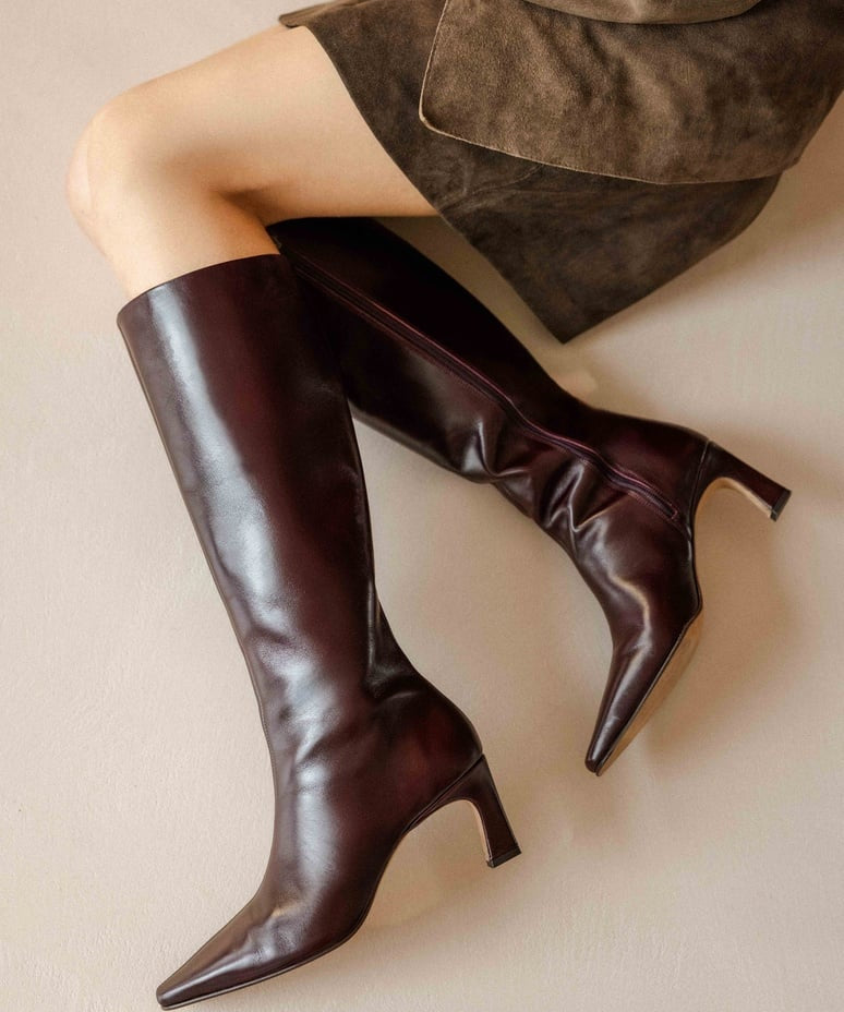 Bottes à talons hauts Coline - Cabernet - BOBBIES FEMME