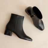 Bottines à talons en cuir Janis - Noir passion - BOBBIES FEMME