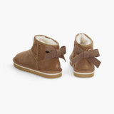 Bottines courtes fourrées avec nœud et tresse Bould bow - Noisette - ARMISTICE