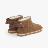 Bottines courtes fourrées avec nœud et tresse Bould bow - Noisette - ARMISTICE