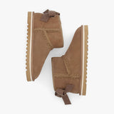 Bottines courtes fourrées avec nœud et tresse Bould bow - Noisette - ARMISTICE