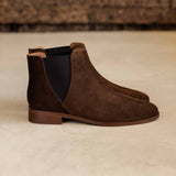 Bottines plates à élastique en daim Chelsea - Brun rockies - BOBBIES FEMME