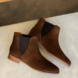 Bottines plates à élastique en daim Chelsea - Brun rockies - BOBBIES FEMME