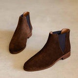 Bottines plates à élastique en daim Chelsea - Brun rockies - BOBBIES FEMME