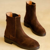 Bottines plates à élastique en daim Joyce - Brun rockies - BOBBIES FEMME