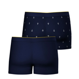 Lot de 2 Boxers pour Homme Coton Elasthanne Nautique - Marine et Ancre - TBS Homme