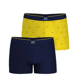 Lot de 2 Boxers pour Homme Coton Elasthanne Nautique - Marine et Jaune - TBS Homme