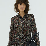 Chemise en voile imprimé zèbre - noire - IKKS