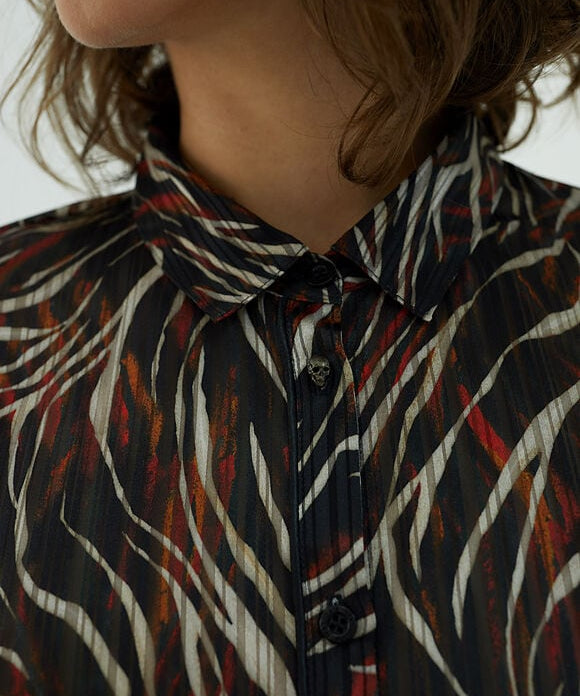 Chemise en voile imprimé zèbre - noire - IKKS